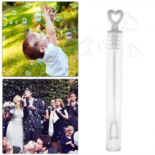 12-100pcs Love Heart Wand Tube Bubble Soap Bottle Playing Fu