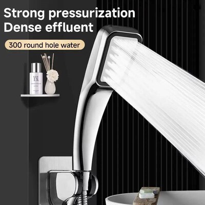 300 Holes Pressurized Showerhead Hand Hold Square Shower Hea
