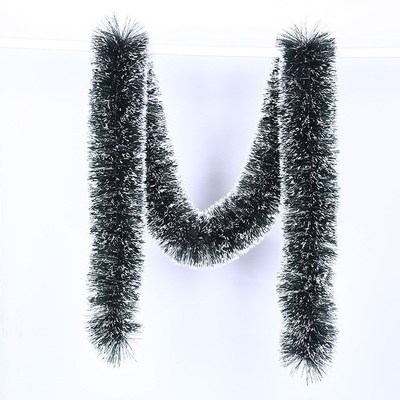 Christmas Tinsel Ribbons Garland Green Cane Wreath Tree