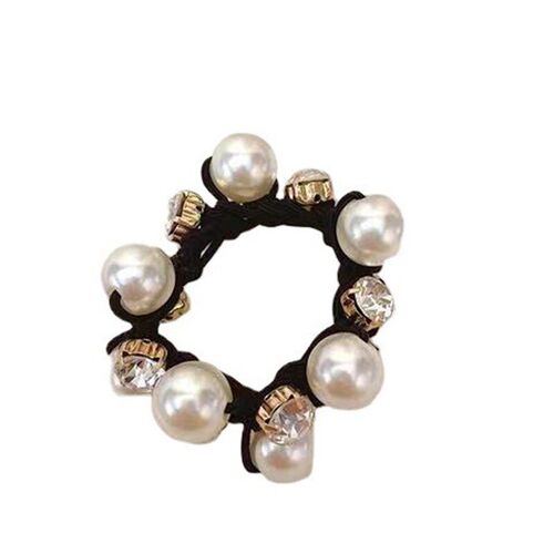 Elegant Pearl Hair Rope for Women Simple Stylish Korean Scru