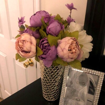 1Bunch European Artificial Peony Flowers Silk Fake Flowers W