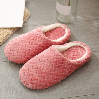 Women Winter Home Fur Slippers Cartoon Cat Non-Slip Soft War