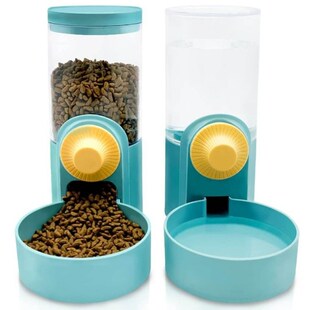 Water Food Bowl for Cage Pet Gravity Feeder Dog Dry Food Gif