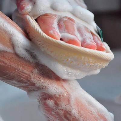 Natural Loofah Bath Exfoliating Scrub Sponge Body Scrubber E