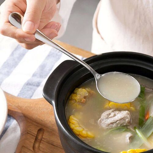 Stainless Steel Table Spoons With Long Handle Soup Colander