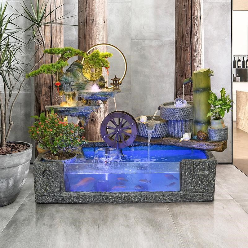 假山流水喷泉鱼池循环水客厅阳台鱼缸庭院鱼池公司酒店招水景摆件,家居饰品,流水摆件,淘宝优惠券,粉丝福利购,淘宝优惠卷