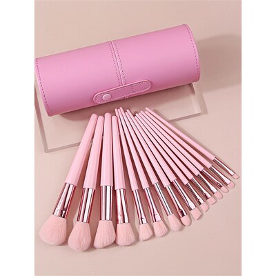 Pink 15PCS High-end Makeup rush Set Soft and Fluffy Professi