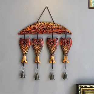 客厅入户门上背景墙面莲鱼壁饰创意欧式壁挂卧室墙上装饰品挂饰