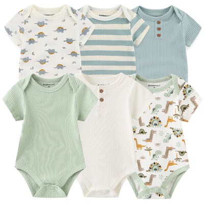 2023 New Born Bodysuits 6Pieces Baby Girl Clothes Set Cotton