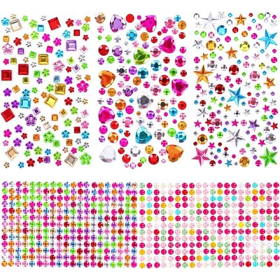 880pcs Gem bead Stickers Rhinestones for Crafts Self Adhesiv