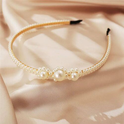 Modyle Fashion Full Pearl Hairbands Elastic Flower Women Hai