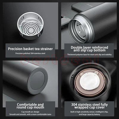 Thermo cup Water Bottles with LED Temperature Display 保温杯