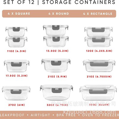 glass fresh-keeping bento box refrigerated sealed lunch box