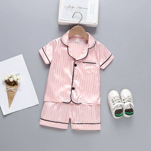 New Summer Baby Girls Clothes Suit Children Sleepwear Shirt