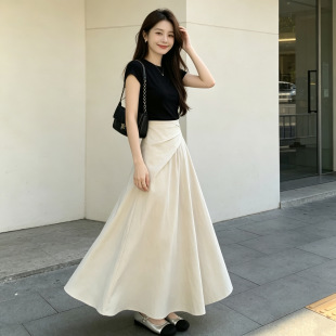 御姐淑女一整套流行时尚女装夏季洋气时髦套装气质纯棉短T半身裙