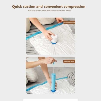 7 Sizes Reusable Vacuum Bags with Electric Pump Vacuum Compr