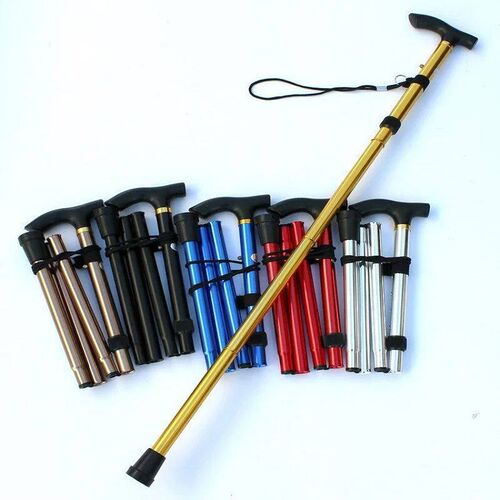 Walking sticks Aluminum Alloy Climbing Cane Four-section Tel