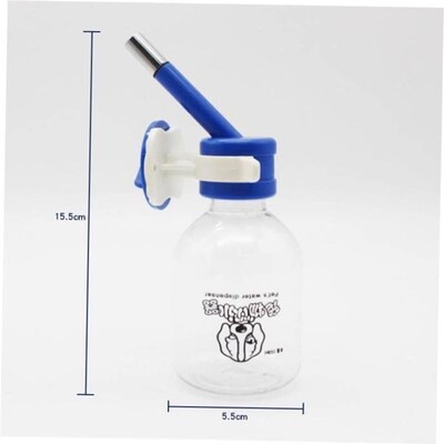 Pet dog drinking water bottle hanging kettle dog cage