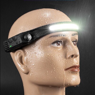 Multi-function Sensor Headlamp COB Head Lamp Flashlight