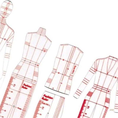 41XB 4 Pcs Mannequin Sewing Template Ruler Fashion