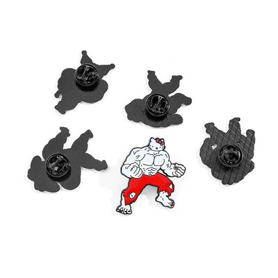 Funny Sanrio Muscle Serie Enamel Pins Kawaii Anime Hello Kit