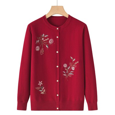Knitted Thin at For The Elderly Womens Mothers Sweater Old