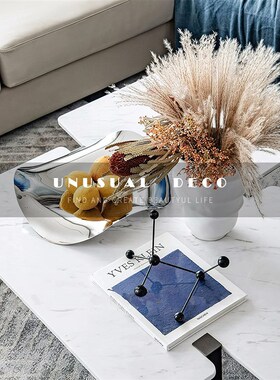 UNUSUL 现代异形托盘客厅茶几陶瓷花器摆件酒店样板间装饰品