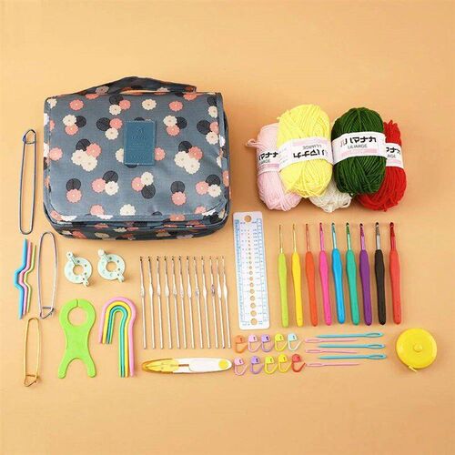 Crochet Hooks Kit with Case Beginner Crochet Kit Colorful Cr