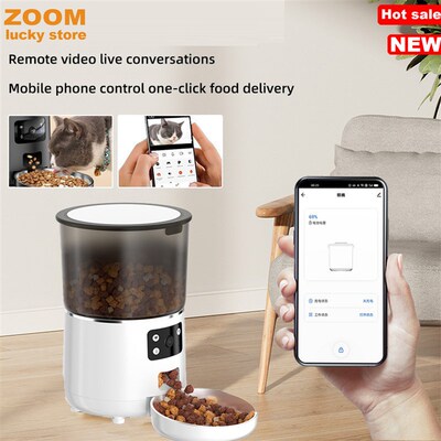 Automatic Cat Feeder,WiFi Automatic Dog Feeder,4L Pet Feeder
