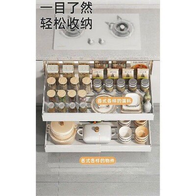 Kitchen Scalable Pull-out Storage Rack with Slide Rails