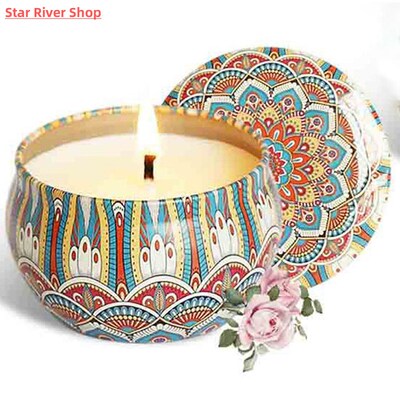 Smokeless Tinplate Scented Candles Gift Set Natural Soy Wax