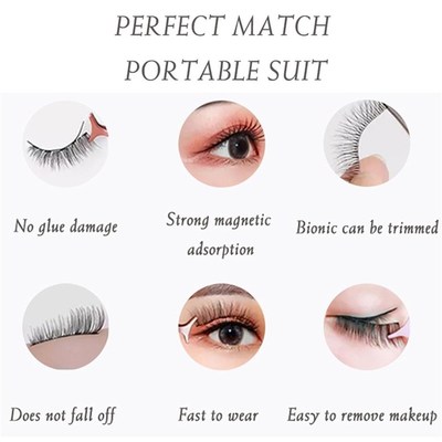 3D Magnetic Eyelashes Set Waterproof Lasting Naturally Eyeli