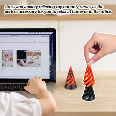 3D Printed Spiral Cone Toy Fidget Toy Stress Relief Impossib