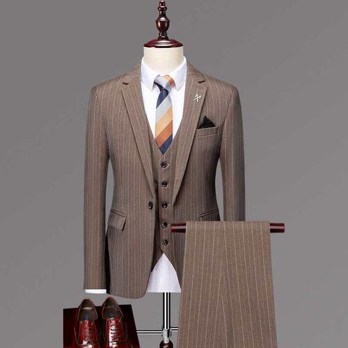 Autumn Mens New Business Casual Mens Suit Set Slim-fit Men