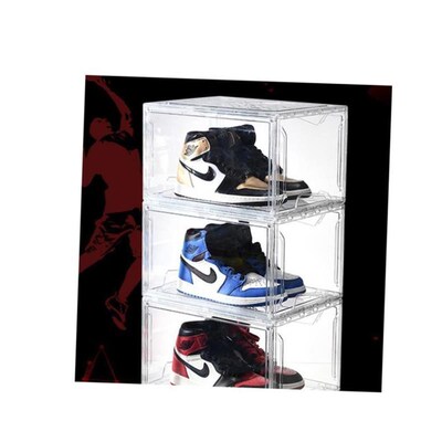 transparent plastic basketball shoes box Shoe storage boxes