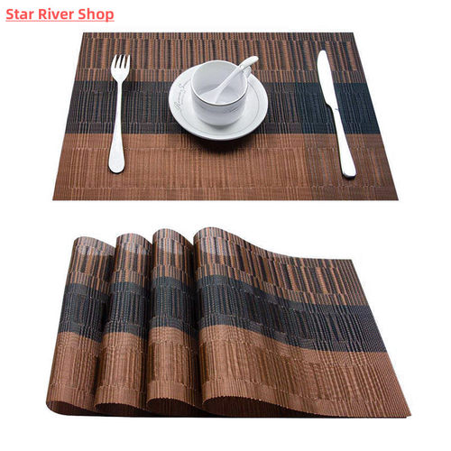 Set of 4 Table Placemats for Dining Table Woven Mats Non-sli