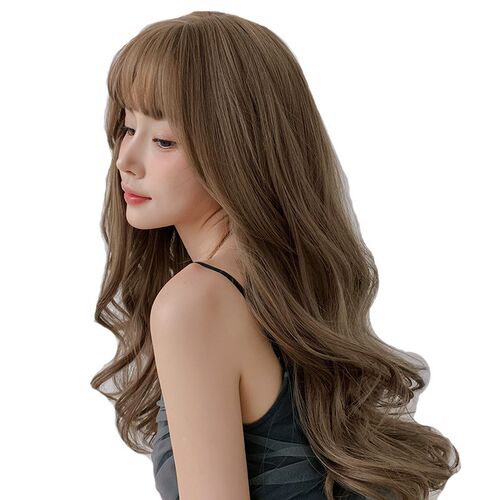 Long Curly Wig for Women with Round Face Full Head Coverage