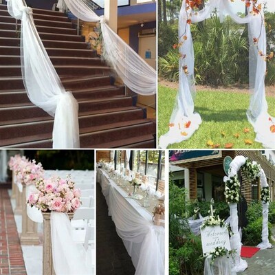 48cm Wide Tulle Roll Fabric 5m / 10m Pure Color Organza for