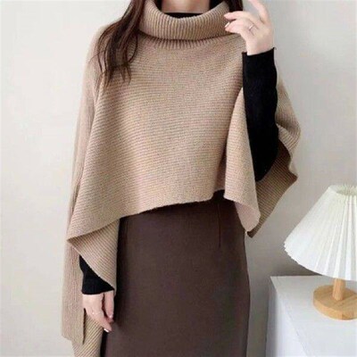 Women Shawl Sweaters Knitted Pullovers Irregularity Jumpers