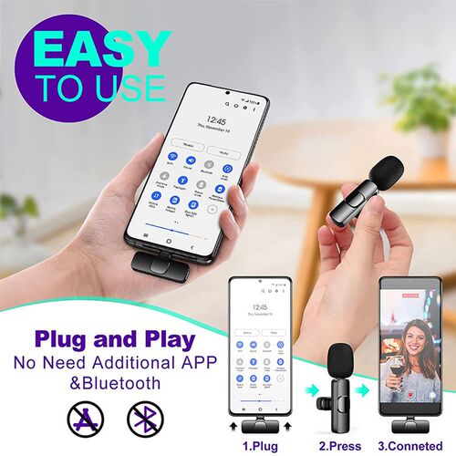 Wireless Lavalier Microphone Portable Audio Video Recording
