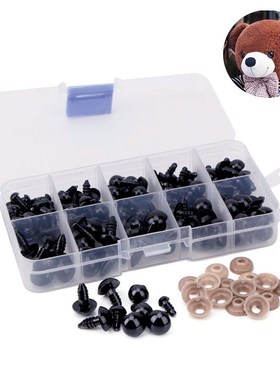 100pcs 6-24mm Black Plastic Safety Eyes For Toys Doll Craft