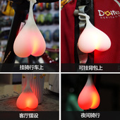 蛋蛋灯户外背包灯挂灯跳动 骑行灯LED硅胶自行车灯 心单车尾灯
