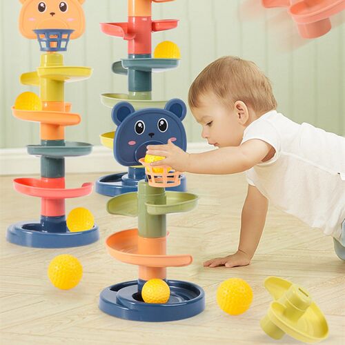 Childrens toy rolling ball pile tower early education educa