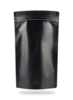 利源咖啡袋黑色铝箔自立自封袋侧拉链气袋咖啡豆密封包装袋