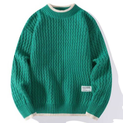 New Autumn Winter Mens Mock Neck Sweaters Knitted Pullovers