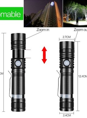 5000LM Led flashlight USB torch Zoomable 18650 Bicycle Light