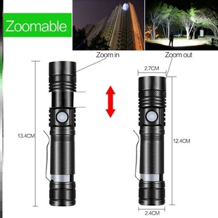 5000LM Led flashlight USB torch Zoomable 18650 Bicycle Light