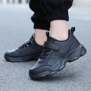 Children shoes Black White girl Shoes Kids sneakers Pu Leath