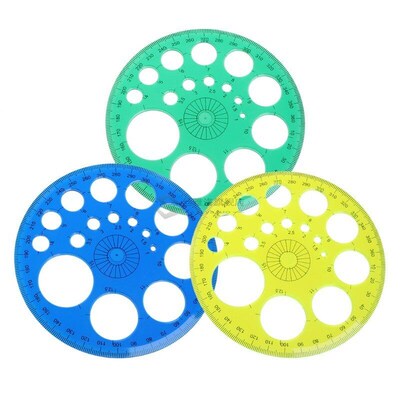 *360 Degree Protractor All Round Ruler Template Circle Schoo