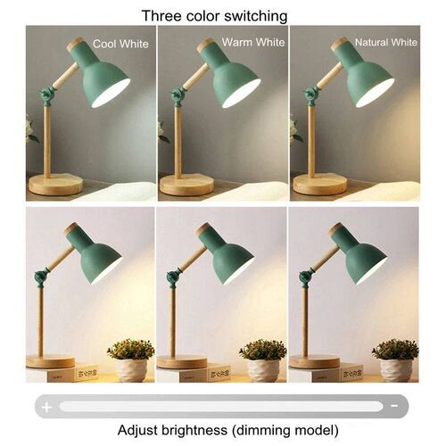 Creative Nordic Wooden Art Iron LED Folding Simple Desk Lamp